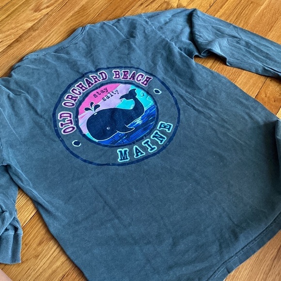 Vintage wash Old Orchard Beach stay salty whale MAINE size M comfort colors EUC. - Picture 5 of 5